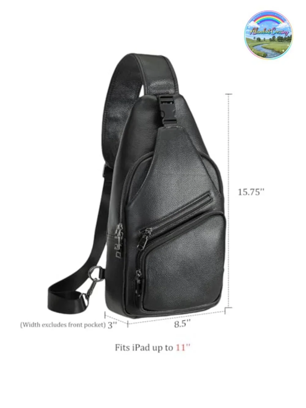 Genuine Italian Leather Sling Backpack Waterproof Anti-Theft Crossbody Daypack